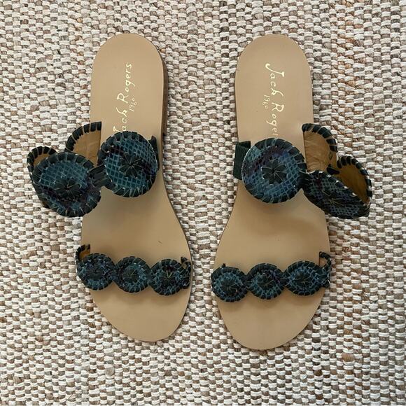 Jack Rogers Lauren Snake Print Sandals - Picture 4 of 9